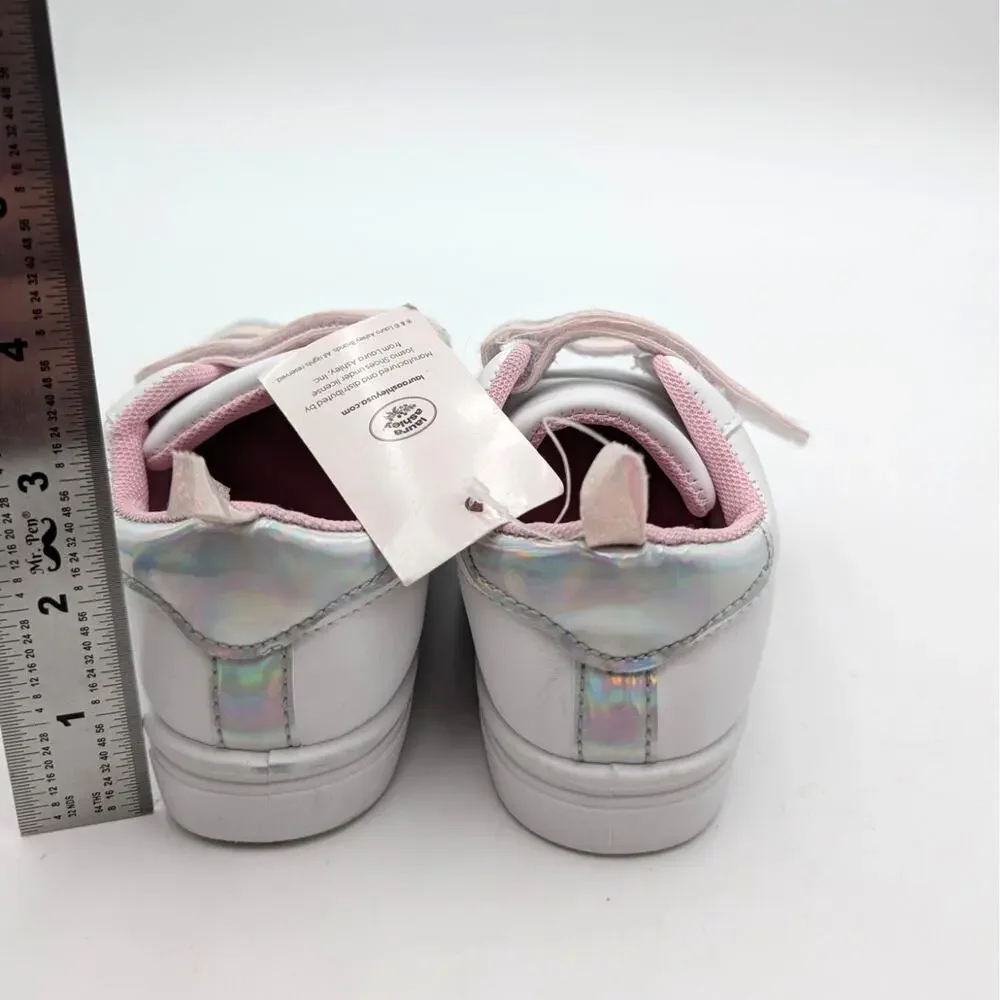 Laura Ashley Hook & Loop Sneakers Shoes Round Toe Girls' White Size US10 EU27